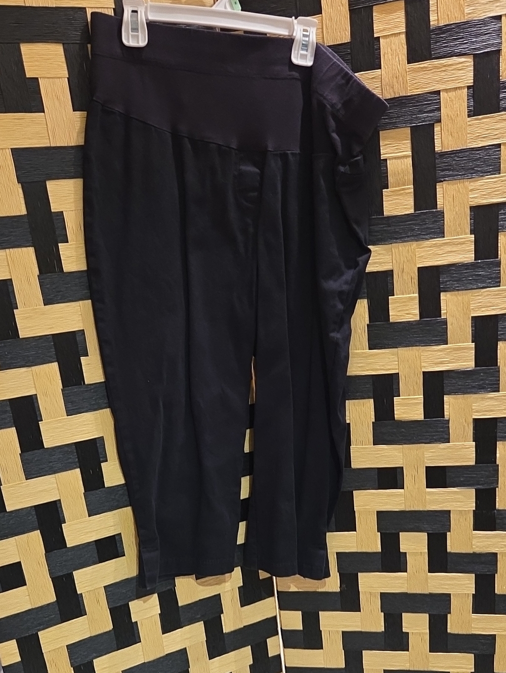 Motherhood Maternity Black Cropped Wide-Leg Maternity Pants